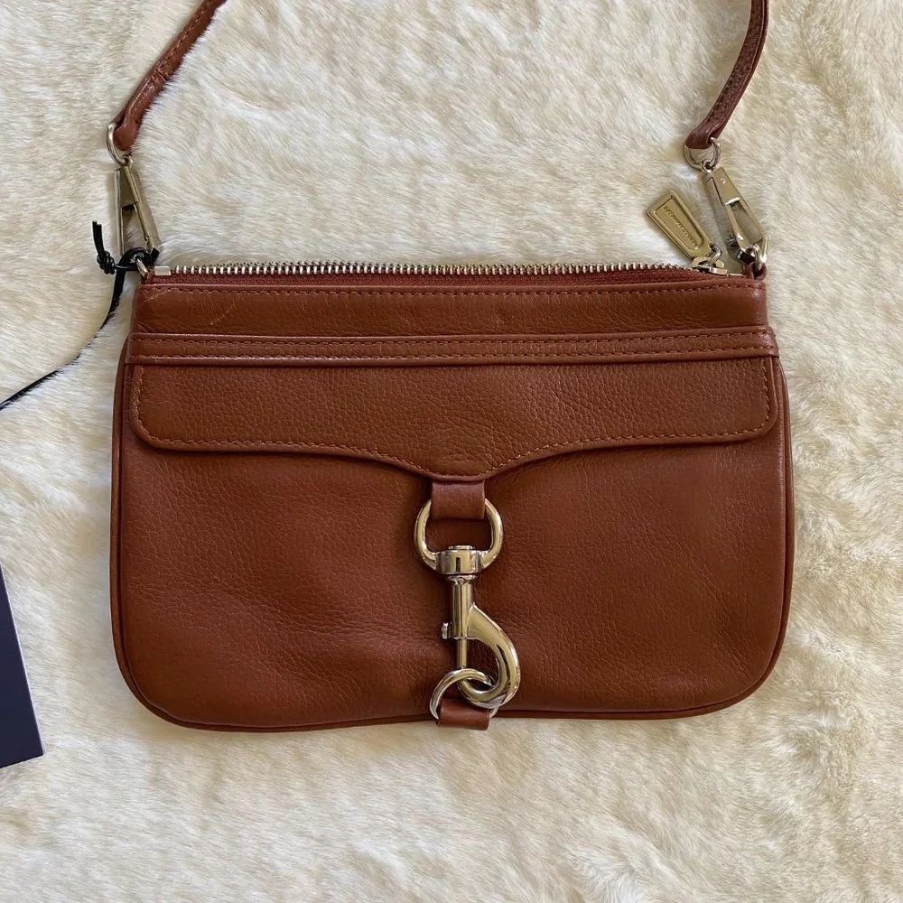 Rebecca Minkoff Skinny MAC Small Brown Leather Crossbody NEW with TAGS